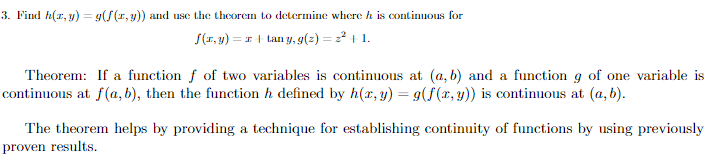 Solved 3. Find h(x,y)=g(f(x,y)) and use the theorem to | Chegg.com