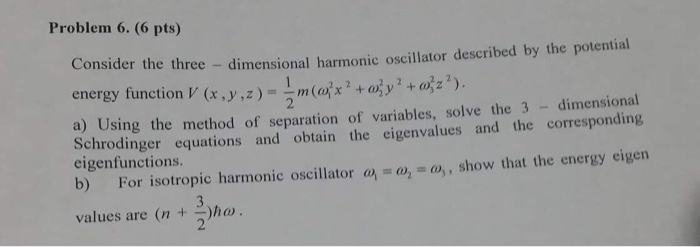 Solved Problem 6. (6 pts) Consider the three - dimensional | Chegg.com