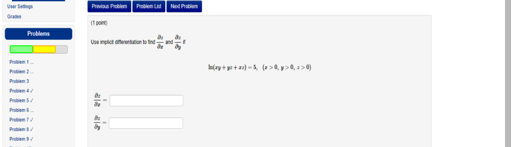 Solved User Settings Previous Problem Problem List Next | Chegg.com
