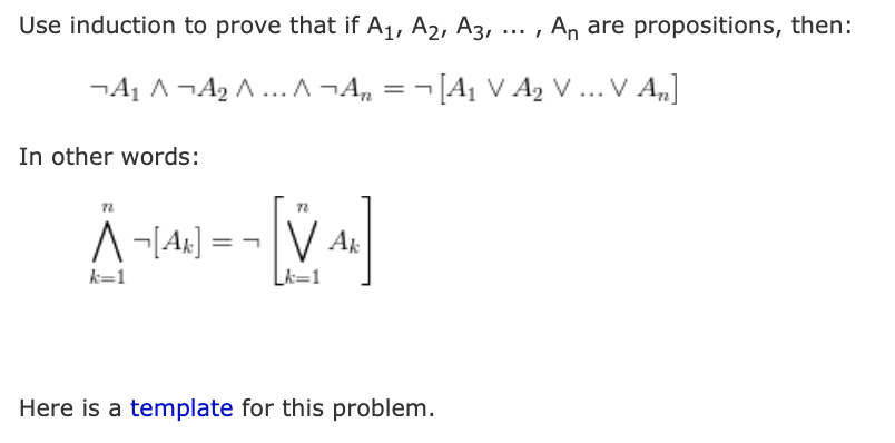 Use Induction To Prove That If A1 A3 An A Chegg Com