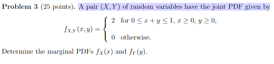 Solved A pair of (X,Y) variables have the joint PDF given | Chegg.com