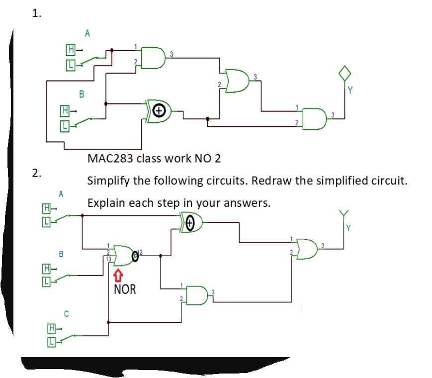 Solved 1. А 3 اج B B. H- 3 2. 2. A H- MAC283 Class Work NO 2 | Chegg.com