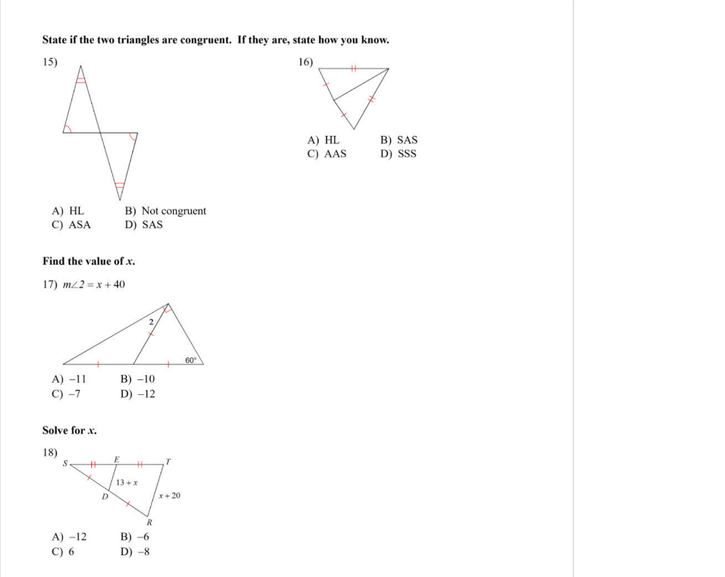 geometry assignment state of the two triangles are congruent