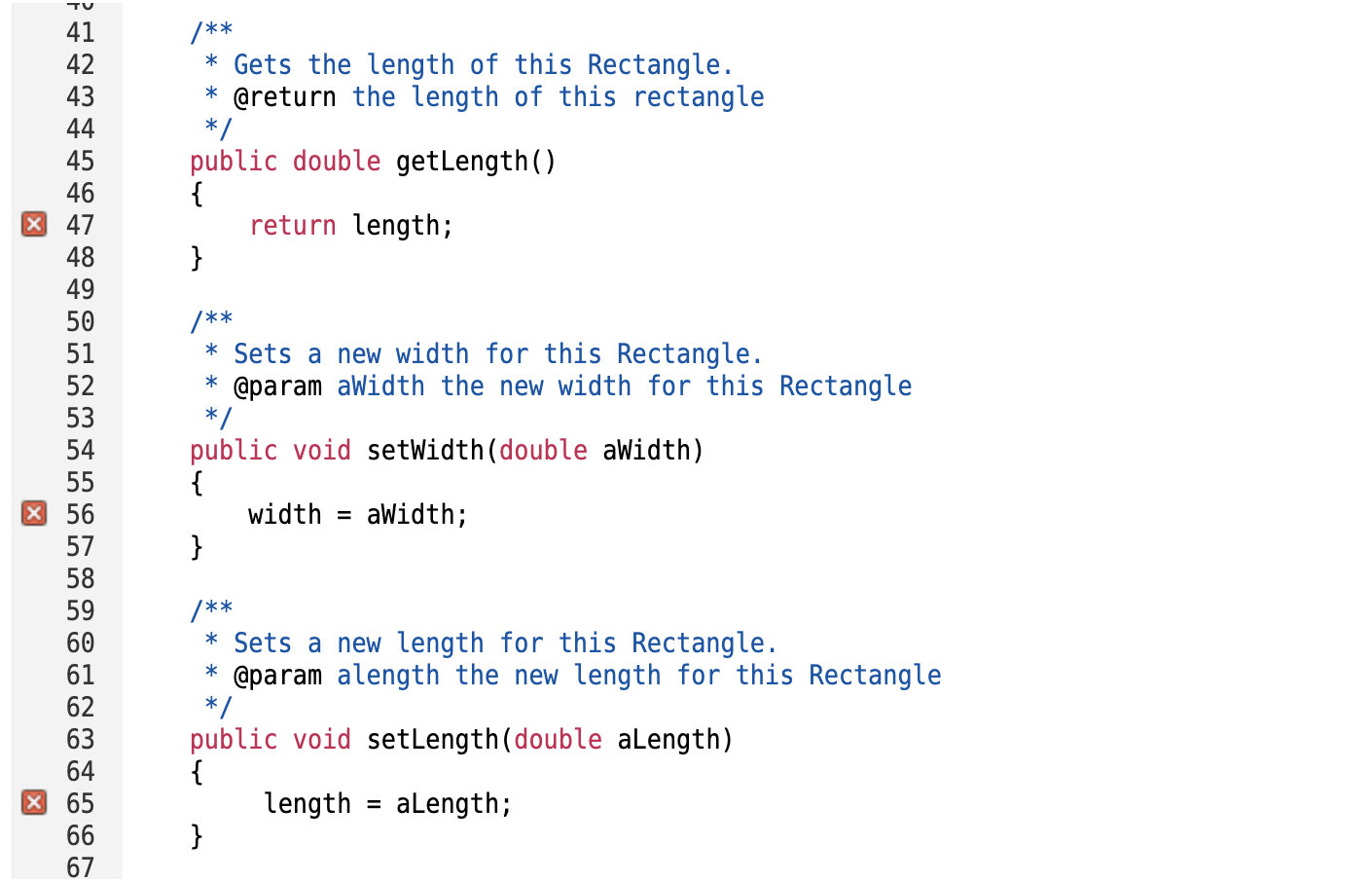 Solved tangle.java/∗∗ ∗ Constructs a new rectangle with the | Chegg.com