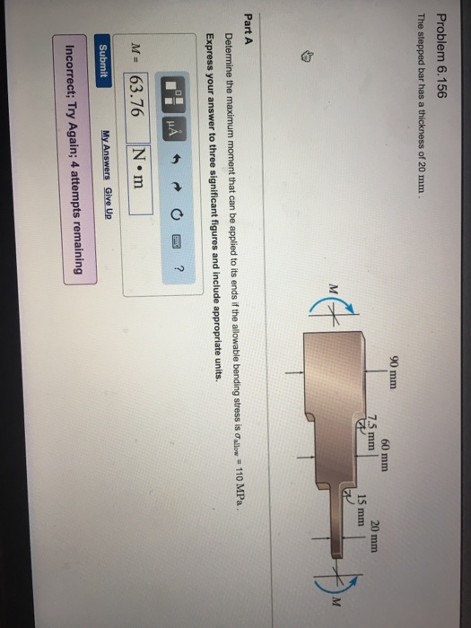 Solved The Stepped Bar Has A Thickness Of 20 Mm. Part A | Chegg.com