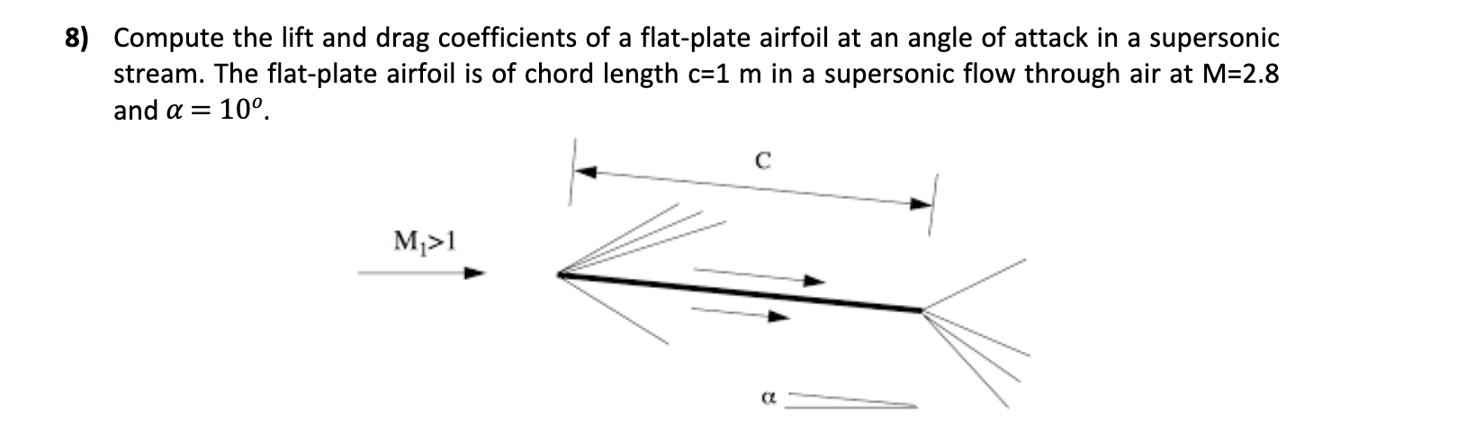 Solved a 8) Compute the lift and drag coefficients of a | Chegg.com