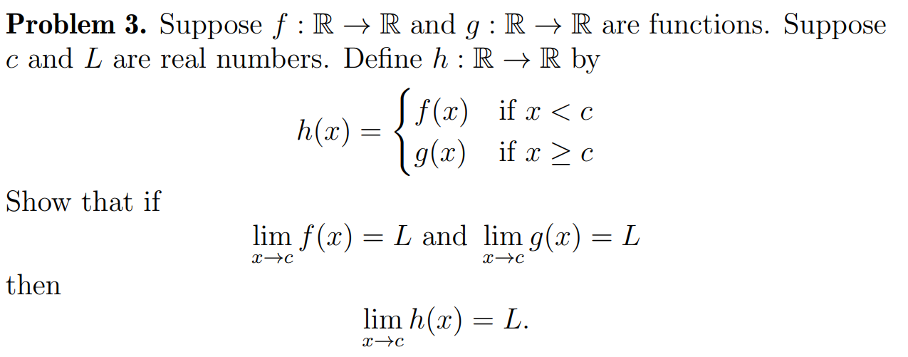 Solved Problem 3. Suppose f:R→R and g:R→R are functions. | Chegg.com