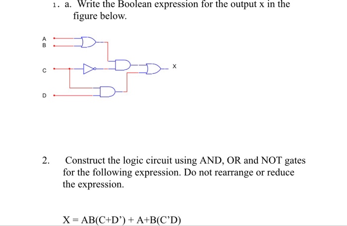 Solved 1. a. Write the Boolean expression for the output x | Chegg.com