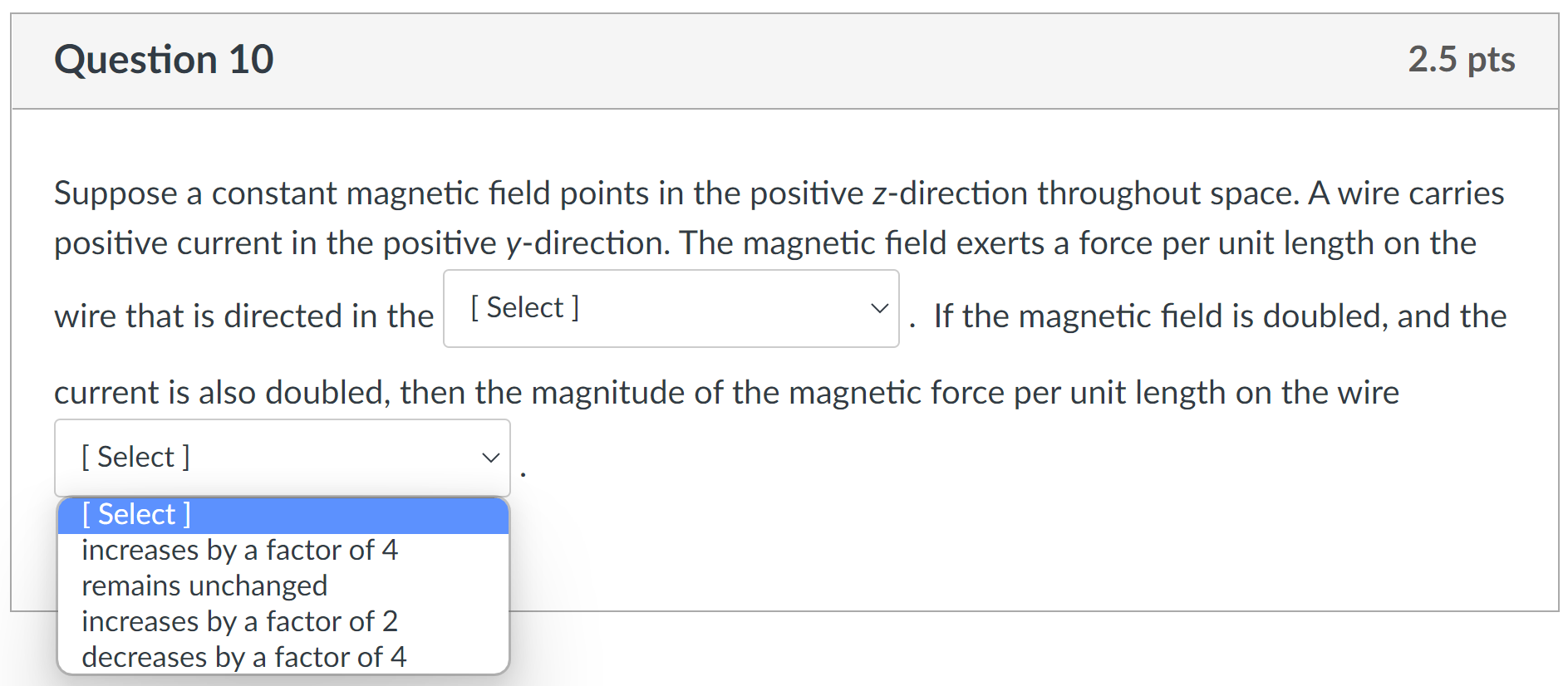 Solved Suppose a constant magnetic field points in the | Chegg.com