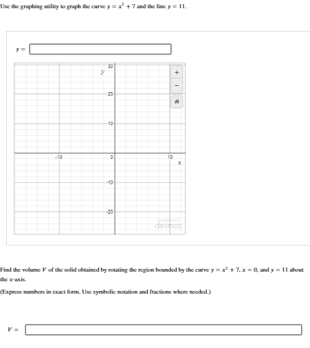 Solved Use the graphing utility to graph the curve y = x + 7 | Chegg.com