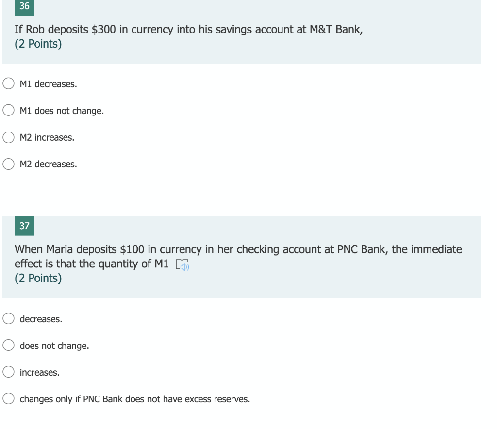 Solved 36 If Rob Deposits 300 In Currency Into His Savings 9594