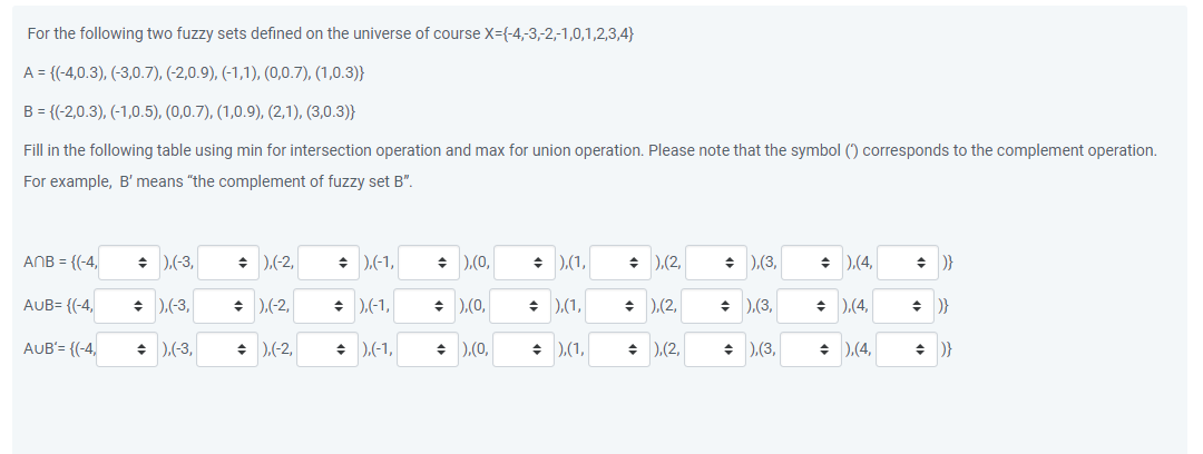 Solved For The Following Two Fuzzy Sets Defined On The | Chegg.com