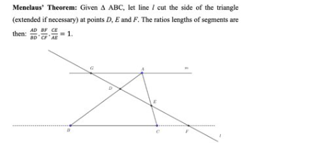 Solved Menelaus' Theorem: Given Abc, Let Line L Cut The 