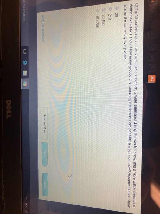 Solved Of the 10 contestants in a televised quiz