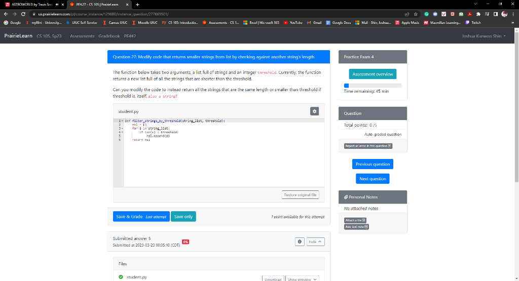 Solved The function below takes two arguments, a list full | Chegg.com