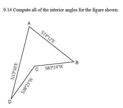 Solved 9.14 Compute all of the interior angles for the | Chegg.com