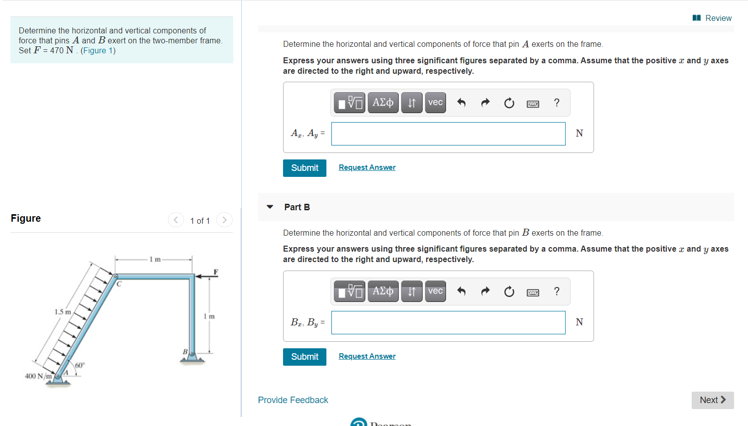 Solved II Review Determine The Horizontal And Vertical | Chegg.com