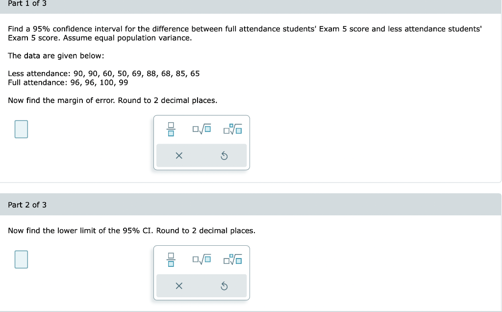 Solved Find a 95% confidence interval for the difference | Chegg.com