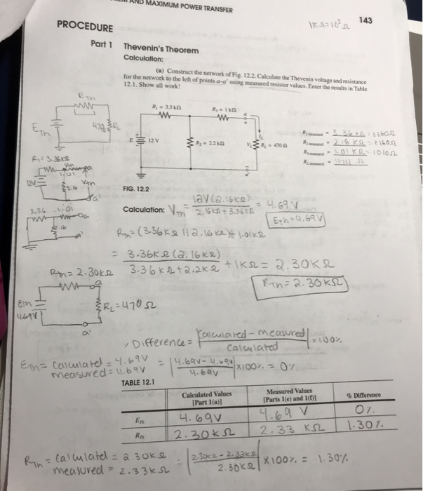 Solved AND MAXIMUM POWER TRANSFER PROCEDURE 143 Part1 | Chegg.com