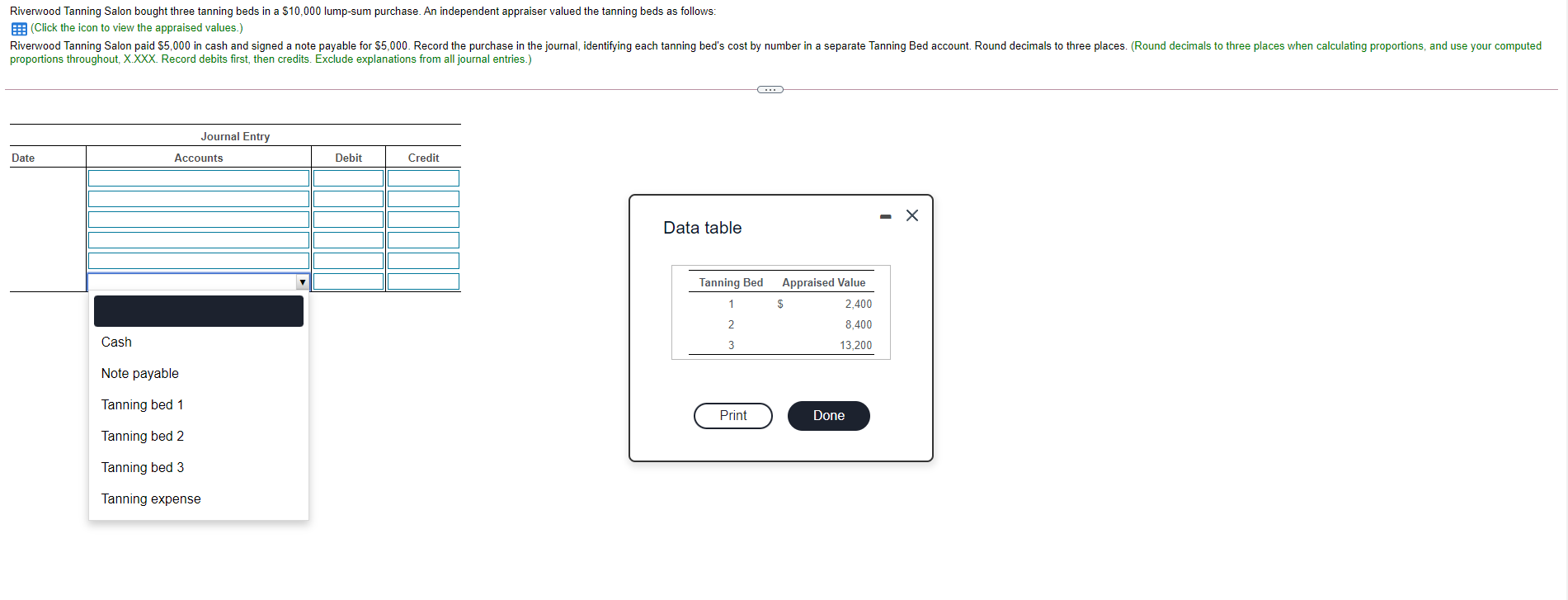 Solved Riverwood Tanning Salon bought three tanning beds in