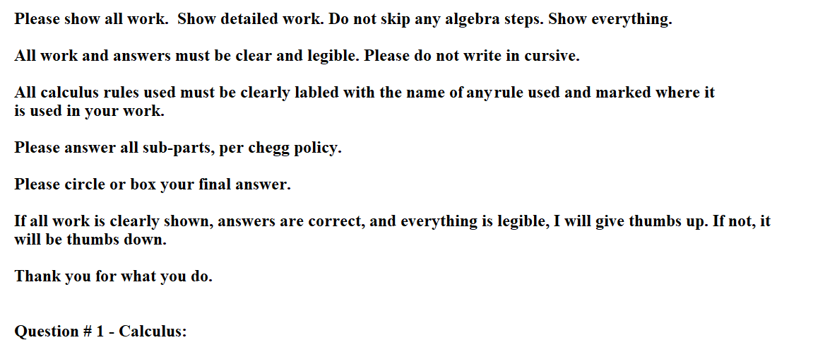 Solved Please show all work. Show detailed work. Do not skip | Chegg.com