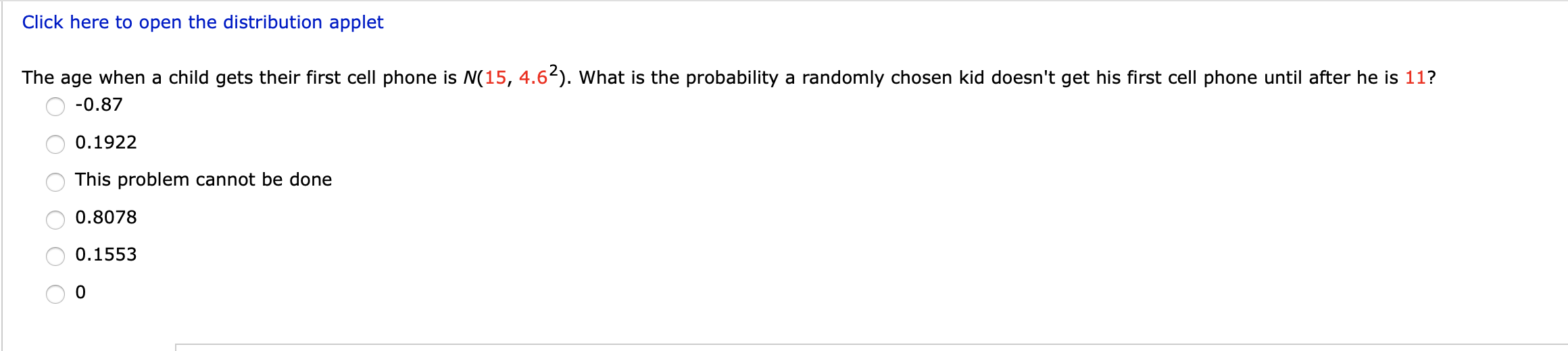 Solved Click here to open the distribution applet The age | Chegg.com