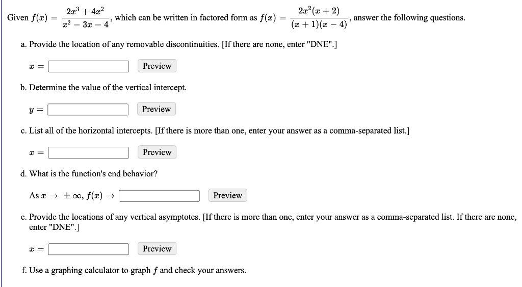 Solved 2x²(x + 2) (x + 1)(x4) a. Provide the location of
