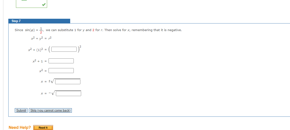 Solved sin(φ)=21, we x2+y2=r2 | Chegg.com