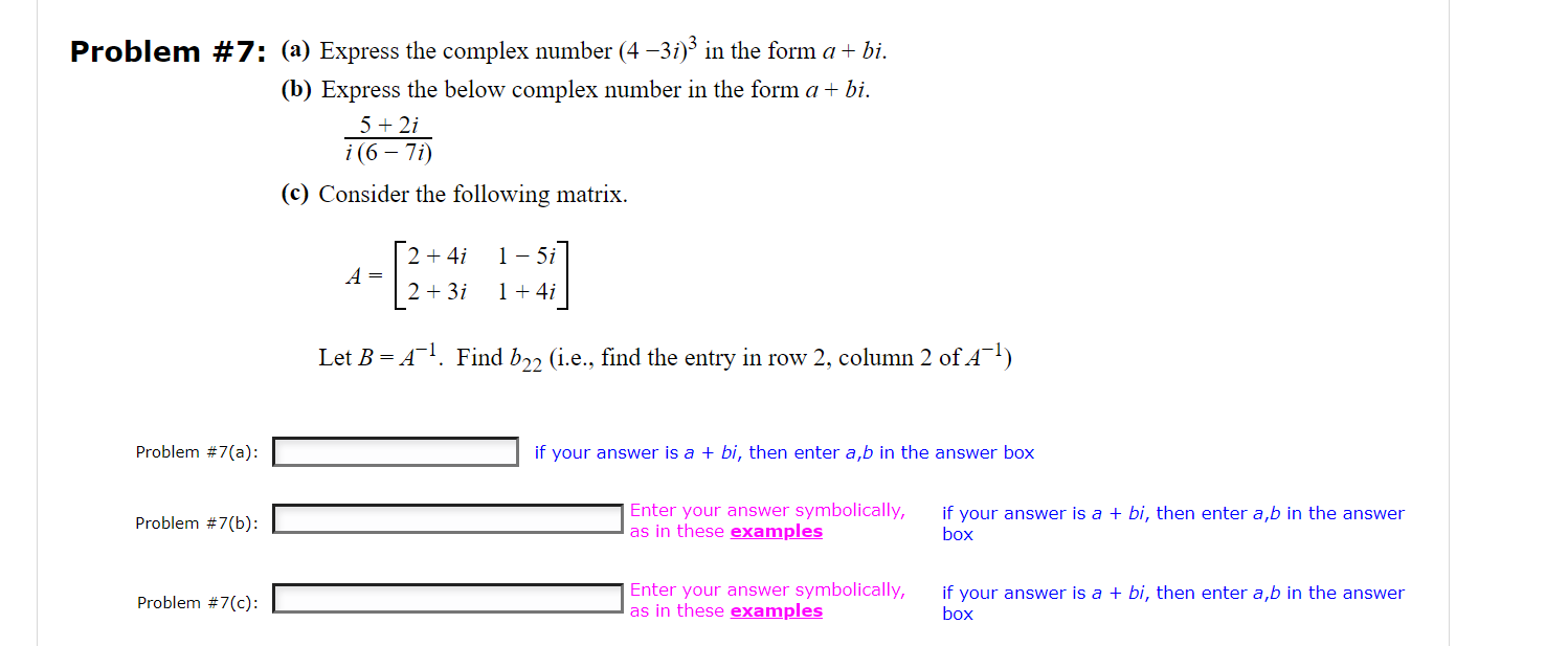 Solved Problem #7: (a) ﻿Express the complex number | Chegg.com