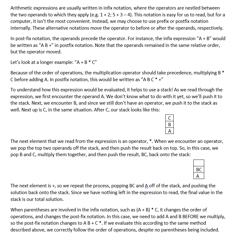 Solved The associated source file, Postfix.cpp, contains a | Chegg.com