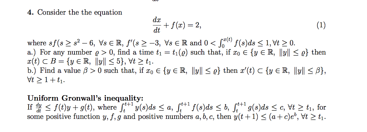 4 Consider The The Equation Dx F X 2 1 Dt Chegg Com