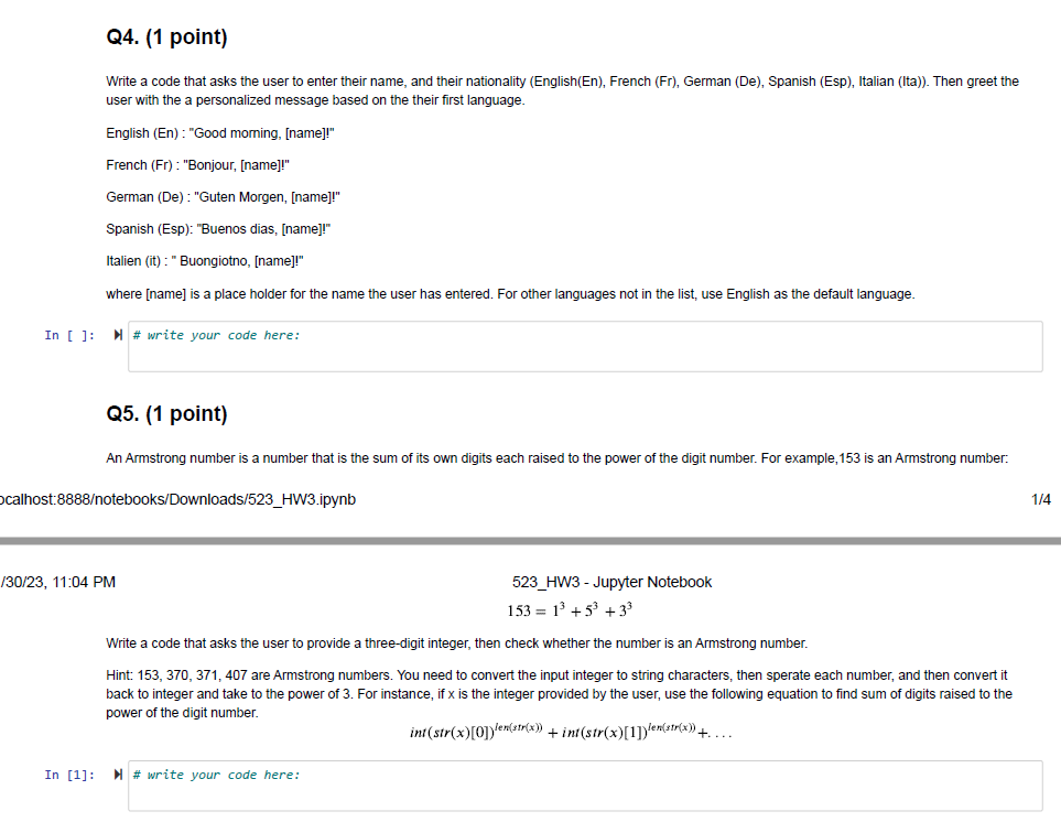 Solved Write a code that asks the user to enter their name, | Chegg.com image.