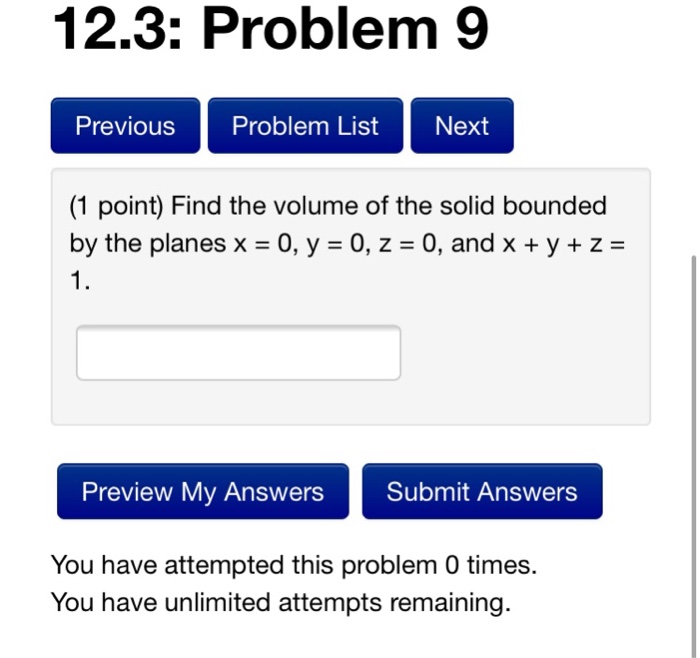 Solved 12.3: Problem 9 PreviouS Problem List Next (1 point) | Chegg.com