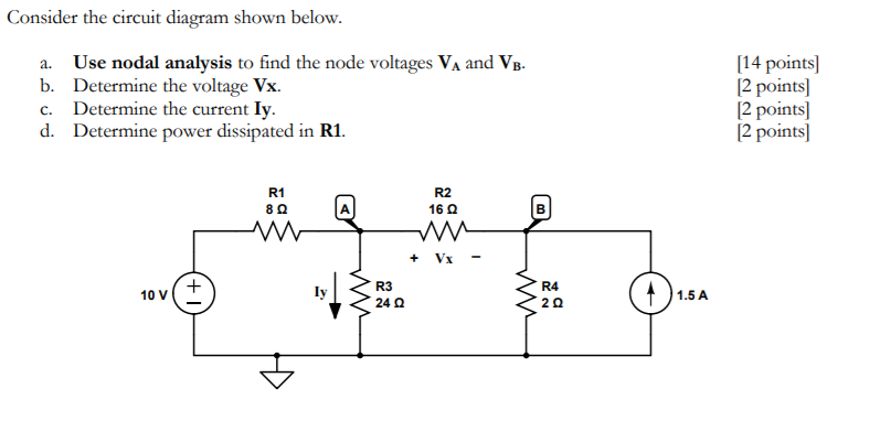 Solved Consider the circuit diagram shown below. a. Use | Chegg.com