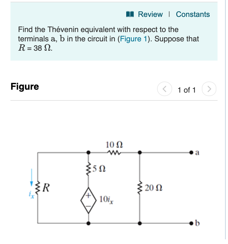 Solved Review Constants Find The Thévenin Equivalent With | Chegg.com