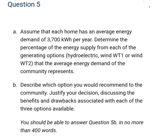 Solved Case Study – Local Energy Generation Carefully Study | Chegg.com