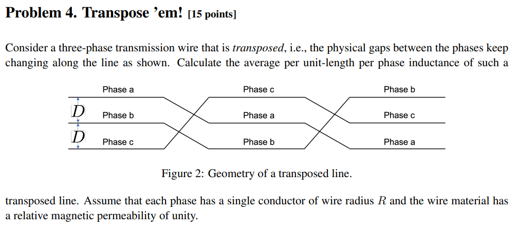 Solved Consider a three-phase transmission wire that is | Chegg.com