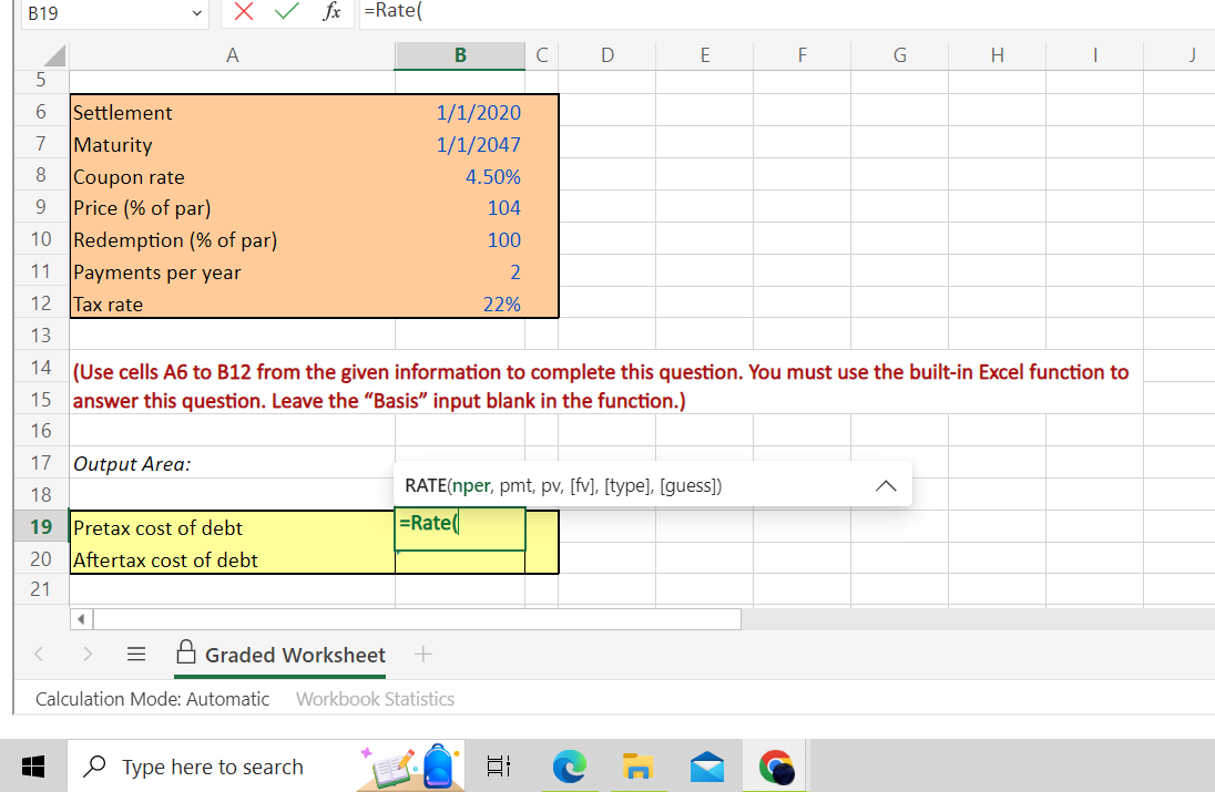 Solved 14 (Use Cells A6 To B12 From The Given Information To | Chegg.com