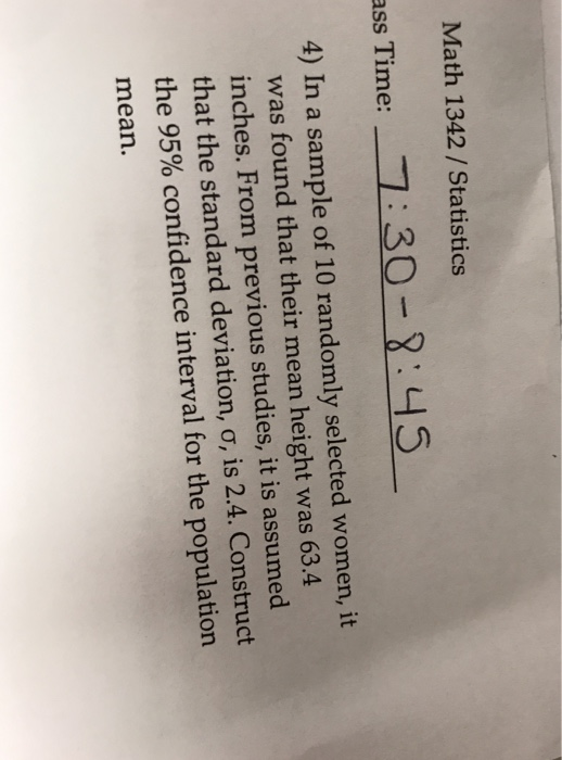 Solved math 1342 statistics 3 ass time 4 in a sample of chegg