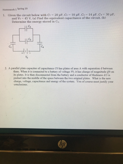 Solved Homework 1 Spring 19 1. Given the circuit below with | Chegg.com