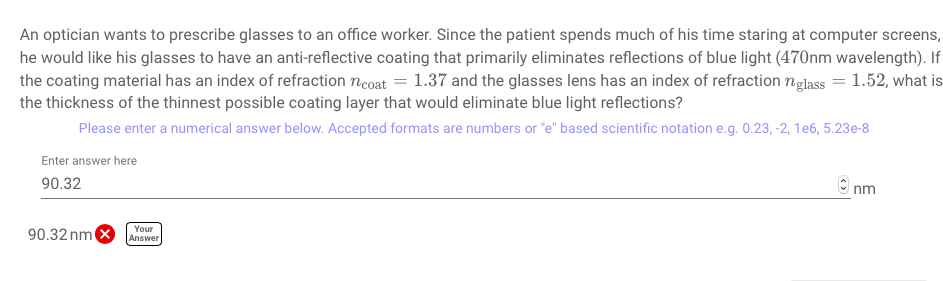 Solved An Optician Wants To Prescribe Glasses To An Office Chegg