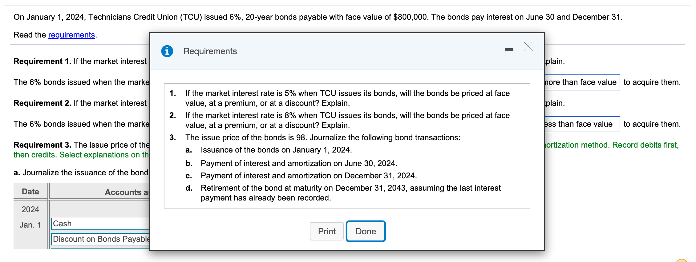 Solved On January 1, 2024, Technicians Credit Union (TCU) | Chegg.com