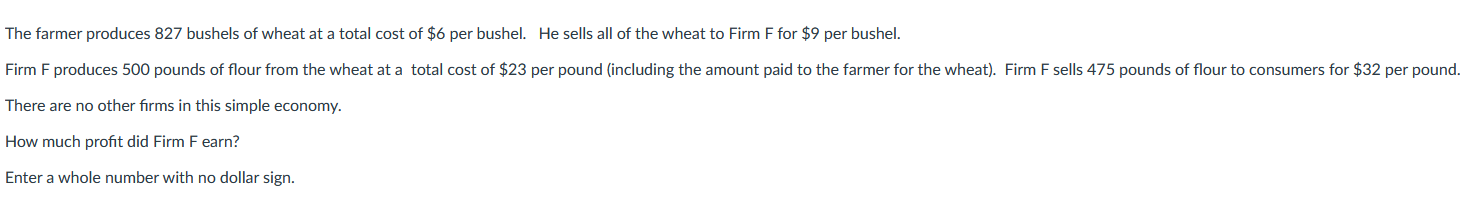 Solved The farmer produces 873 bushels of wheat at a total | Chegg.com