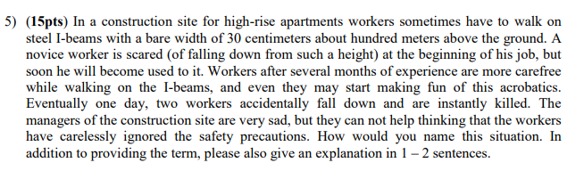 Solved 5) (15pts) In a construction site for high-rise | Chegg.com