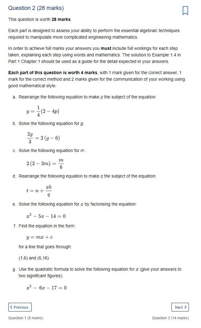 Solved Question 2 (28 marks) This question is worth 28 | Chegg.com