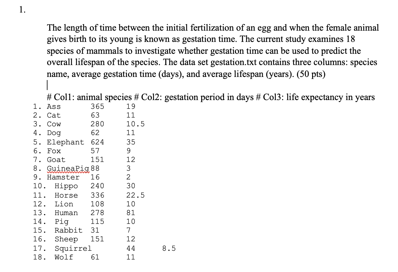 Solved The length of time between the initial fertilization | Chegg.com