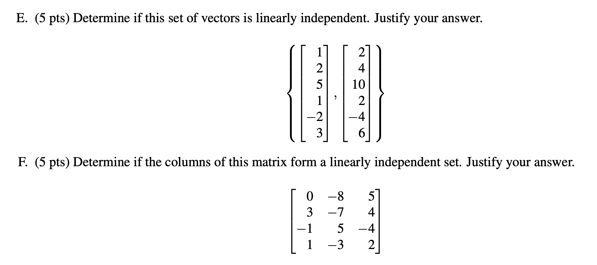 Solved Solve Part E and F using the row-reduction (Note. | Chegg.com