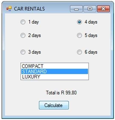 Solved Create a simple application for a car rental company. | Chegg.com