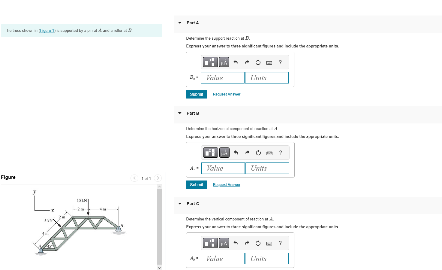 Solved The truss shown in (Figure 1) is supported by a pin | Chegg.com