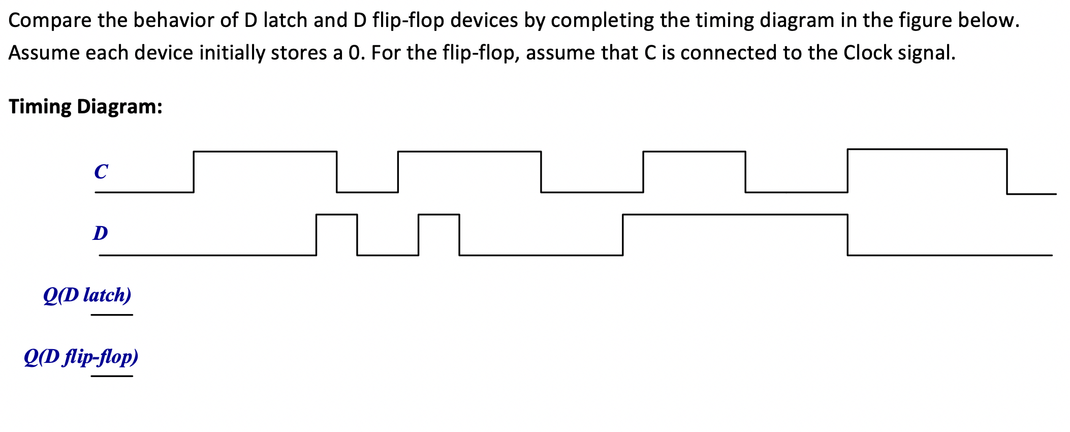 Solved Compare the behavior of D latch and D flipflop